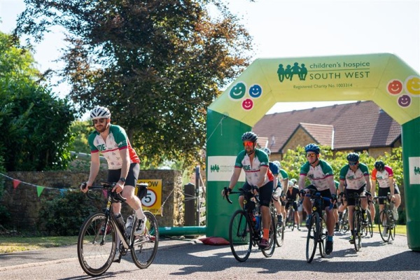 Riders leaving Little Bridge House